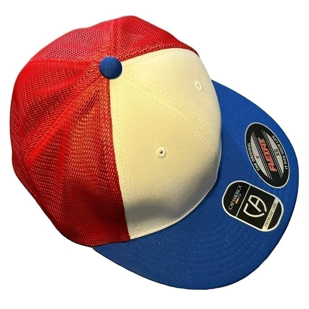 Cap America Flexfit® Performance Trucker Mesh Back Cap Red/White/Blue Size XS